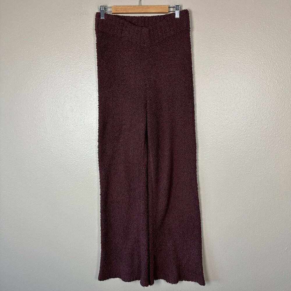 SKIMS Women's Knit Lounge Pants High Rise Wide Leg Garnet Brown Size L/XL - Picture 3 of 4